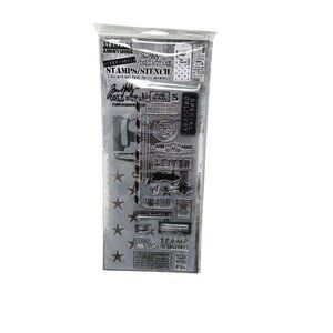 Tim Holtz Correspondence Clear Stamp Direction Stars Stencil THMM141 Mixed Media